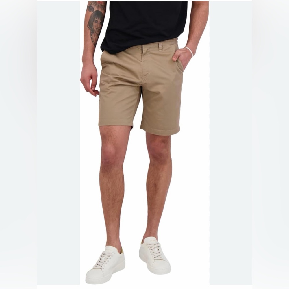 Volcom Men's Khaki Flat Front Shorts